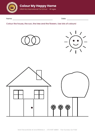 Preview of the Colour My Happy Home worksheet